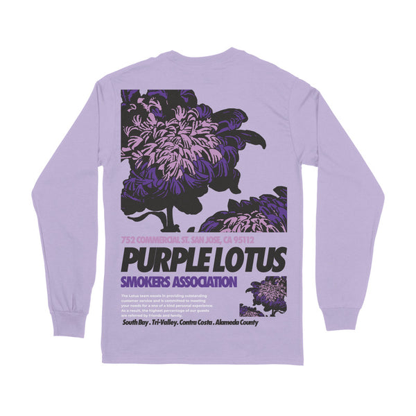Purple Lotus Smokers Association Long Sleeve T-Shirt